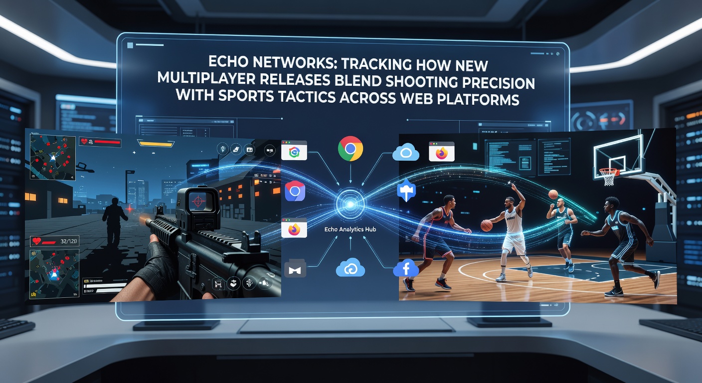 Echo Networks dashboard displaying real-time analytics for multiplayer game mechanics blending shooting and sports tactics