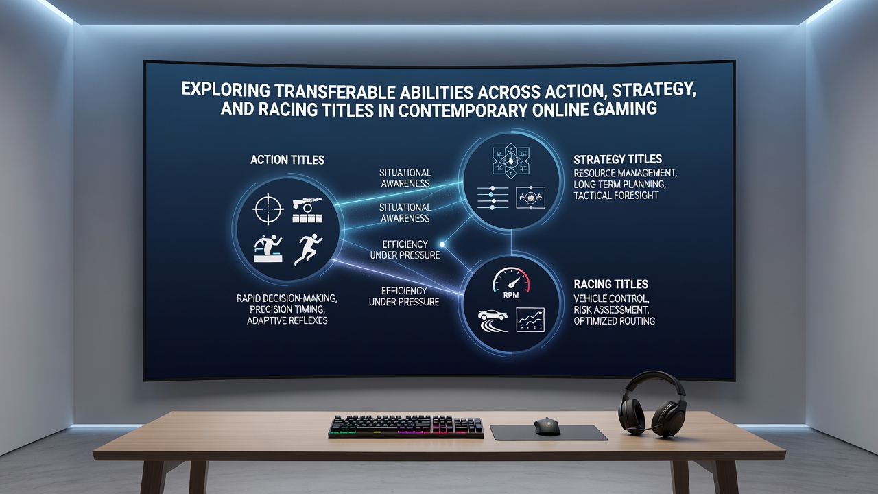 Multiplayer teams applying transferable abilities from strategy planning to high-speed racing and action coordination