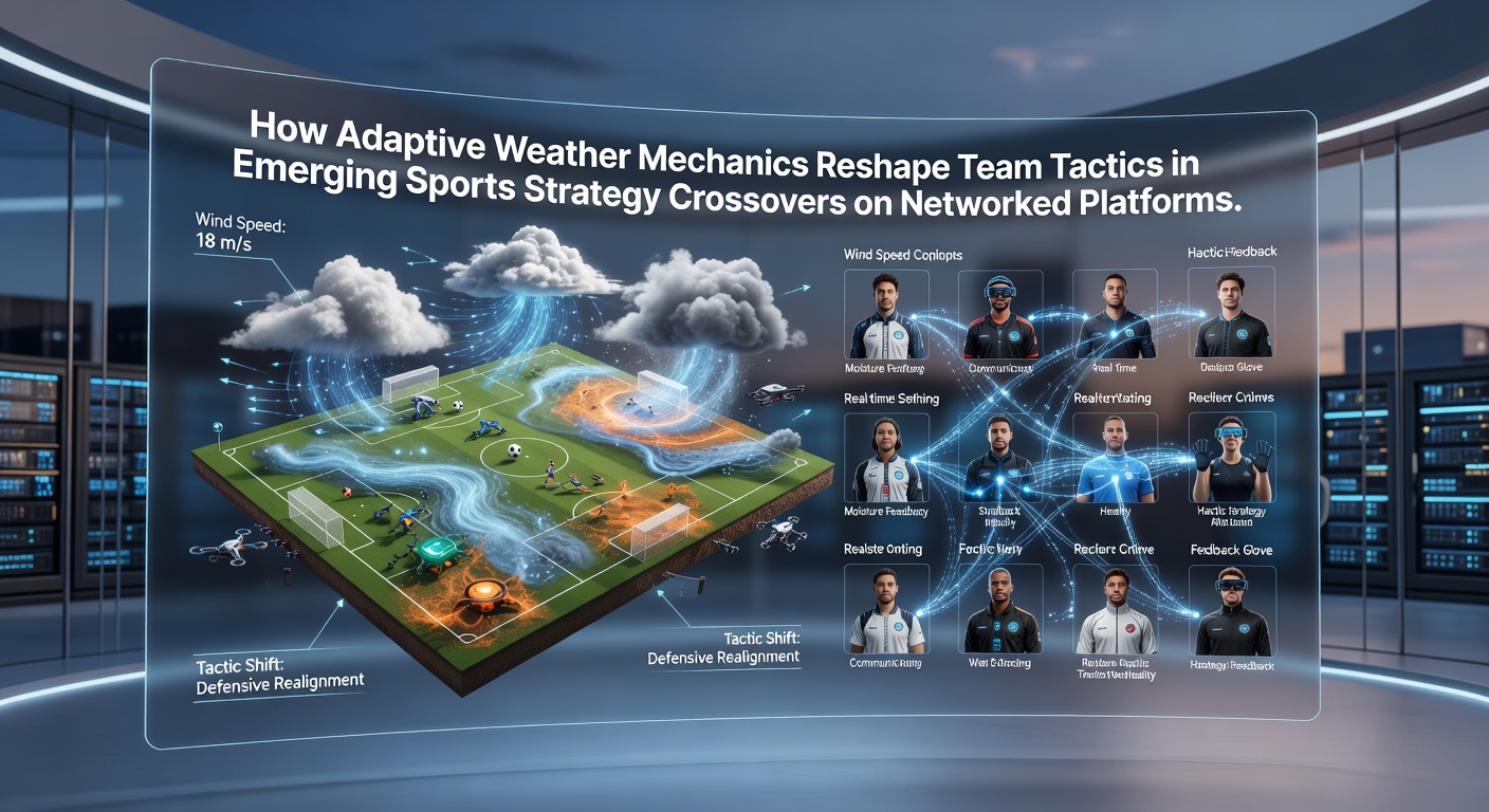 Players adapting formations during dynamic weather shifts in a networked sports strategy game