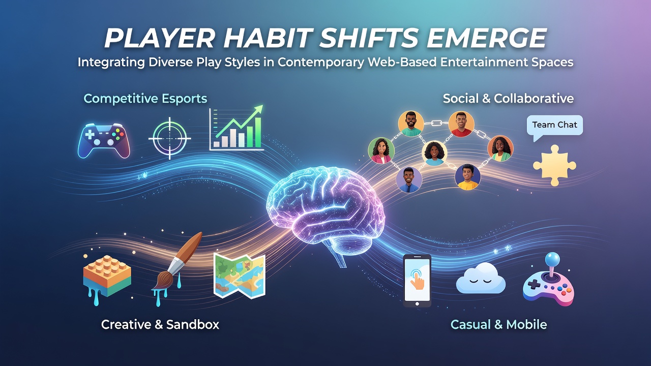 Players engaging with blended web-based games on multiple devices showing diverse play styles in action