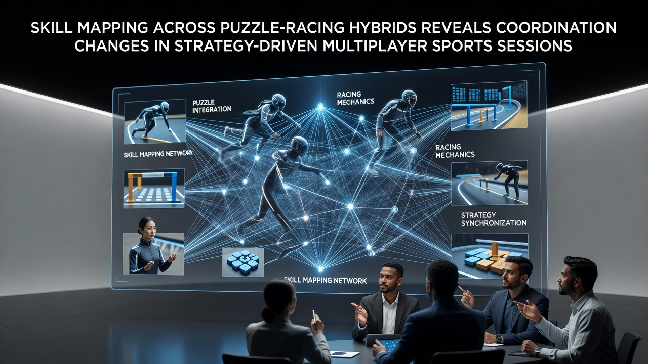 Skill mapping visualization showing coordination patterns in puzzle-racing hybrid games during multiplayer sessions